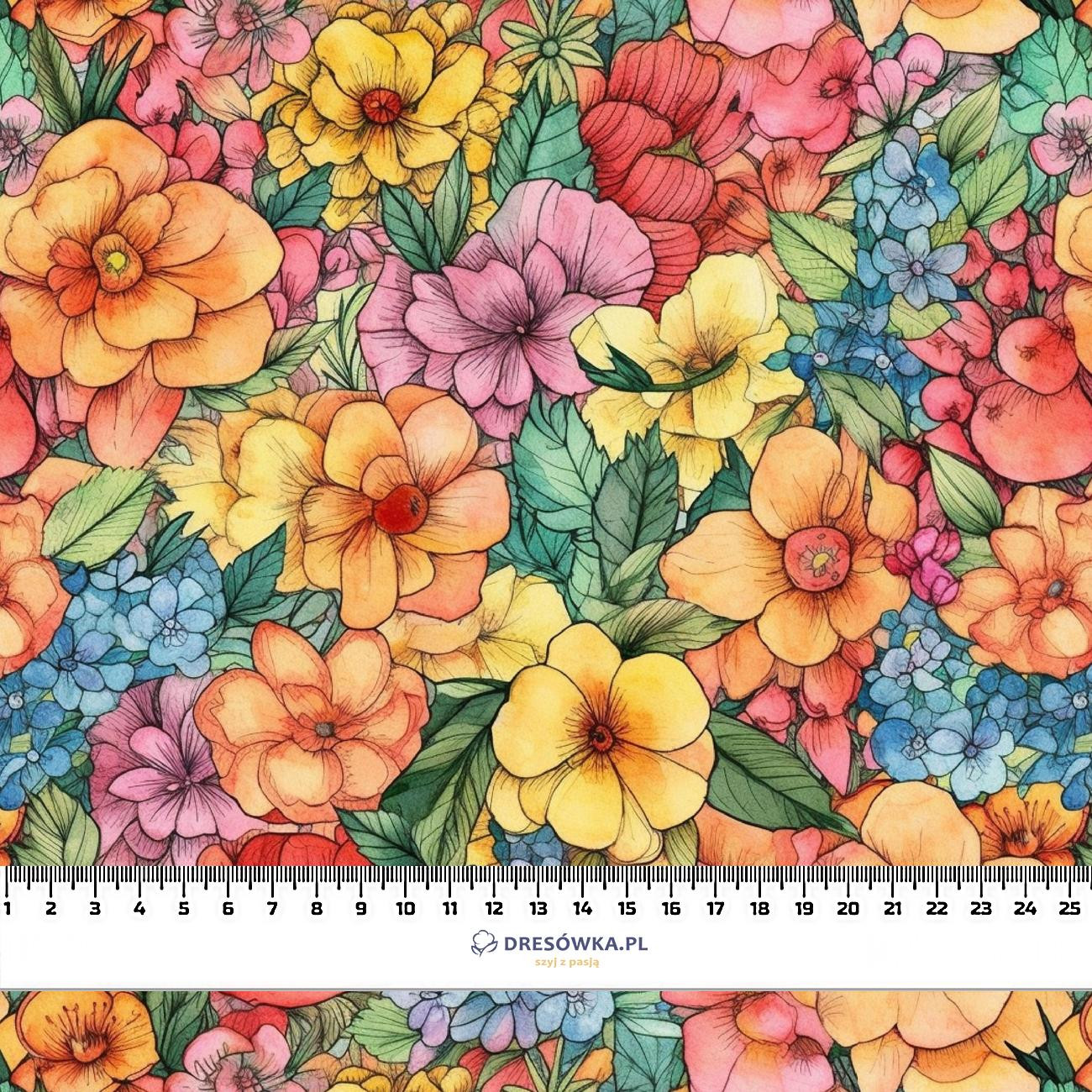 FLOWERS WZ.44 - dresówka pętelkowa