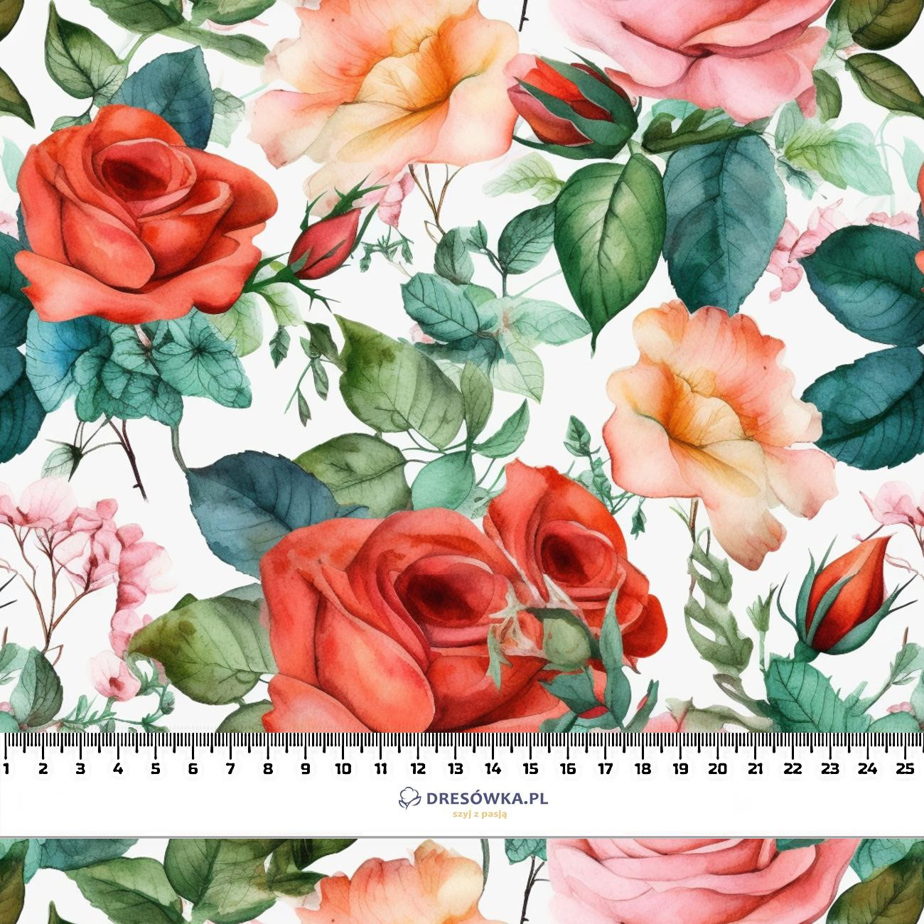 FLOWERS WZ.45 - dresówka pętelkowa