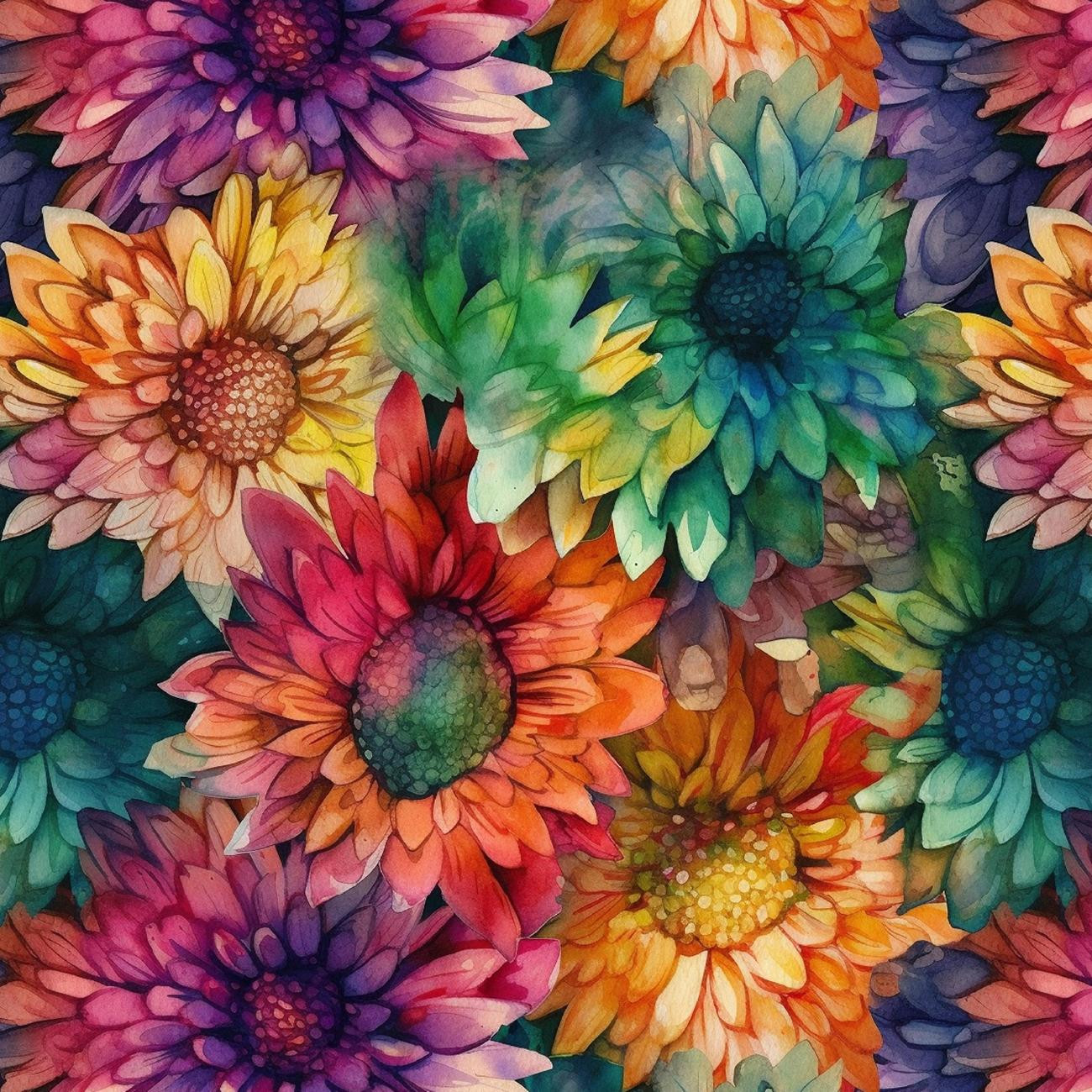FLOWERS WZ.46- single jersey z elastanem ITY