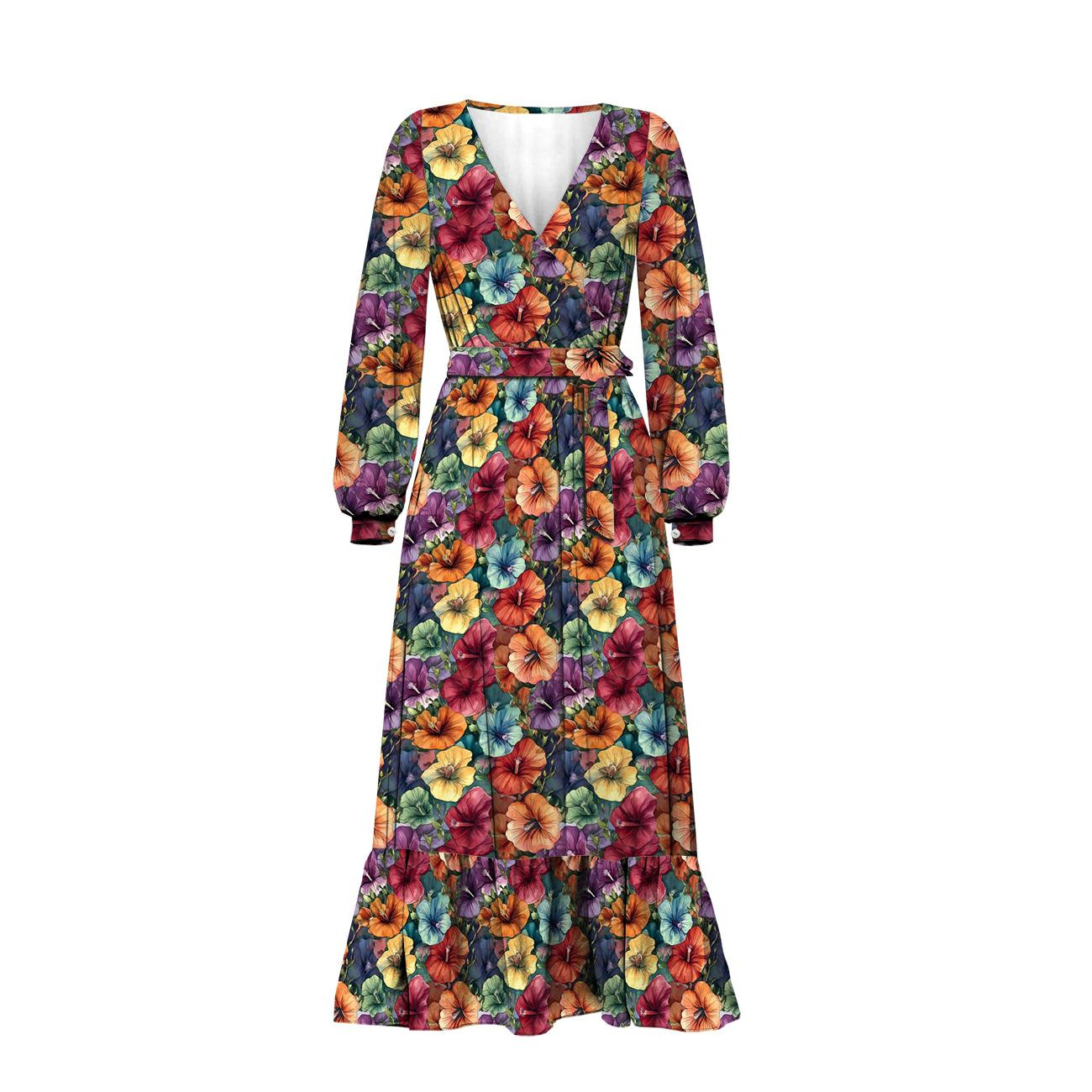 FLOWERS WZ.48- single jersey z elastanem ITY