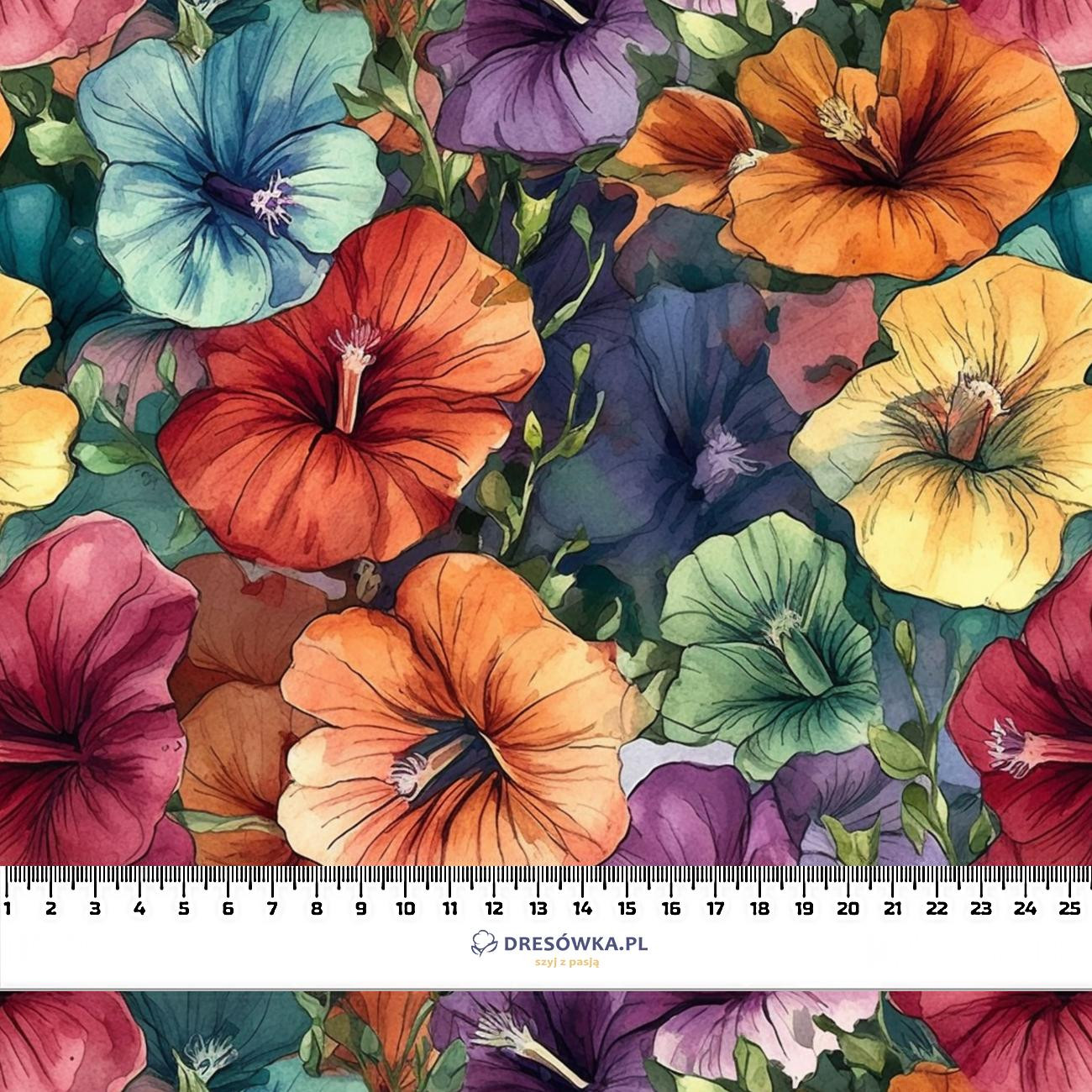 FLOWERS WZ.48- single jersey z elastanem ITY
