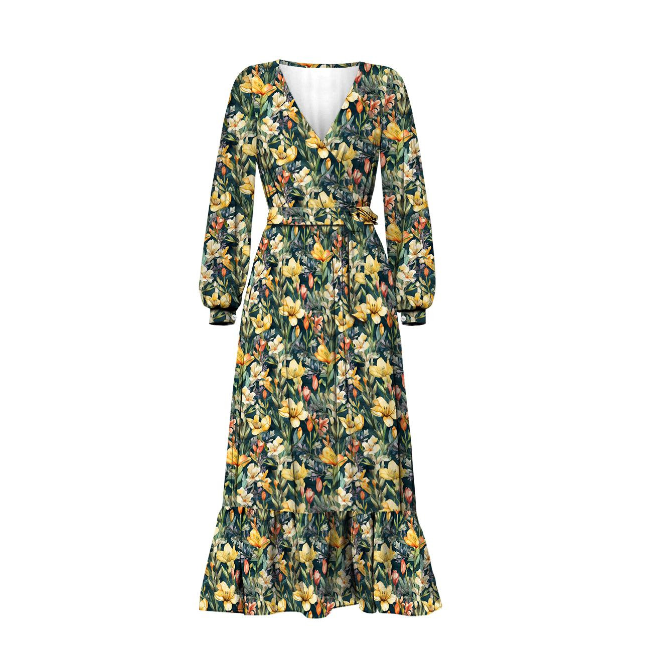 FLOWERS WZ.49 - dresówka pętelkowa