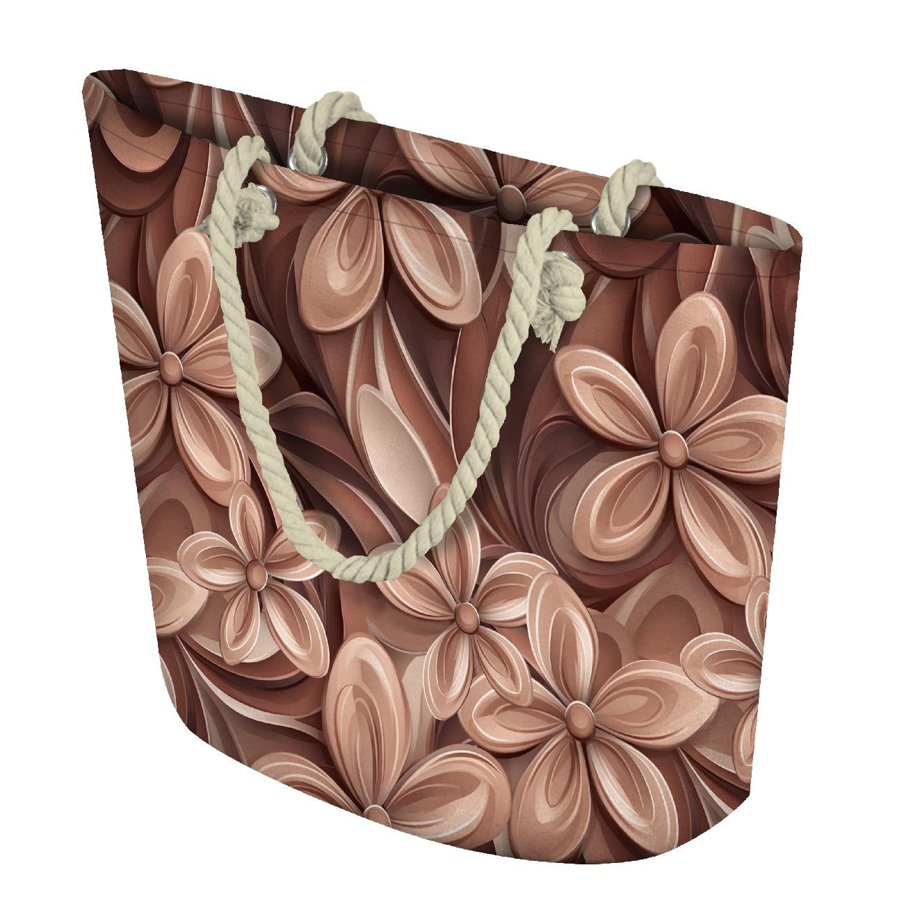 FLOWERS WZ.4/ Mocha Mousse  - dresówka pętelkowa