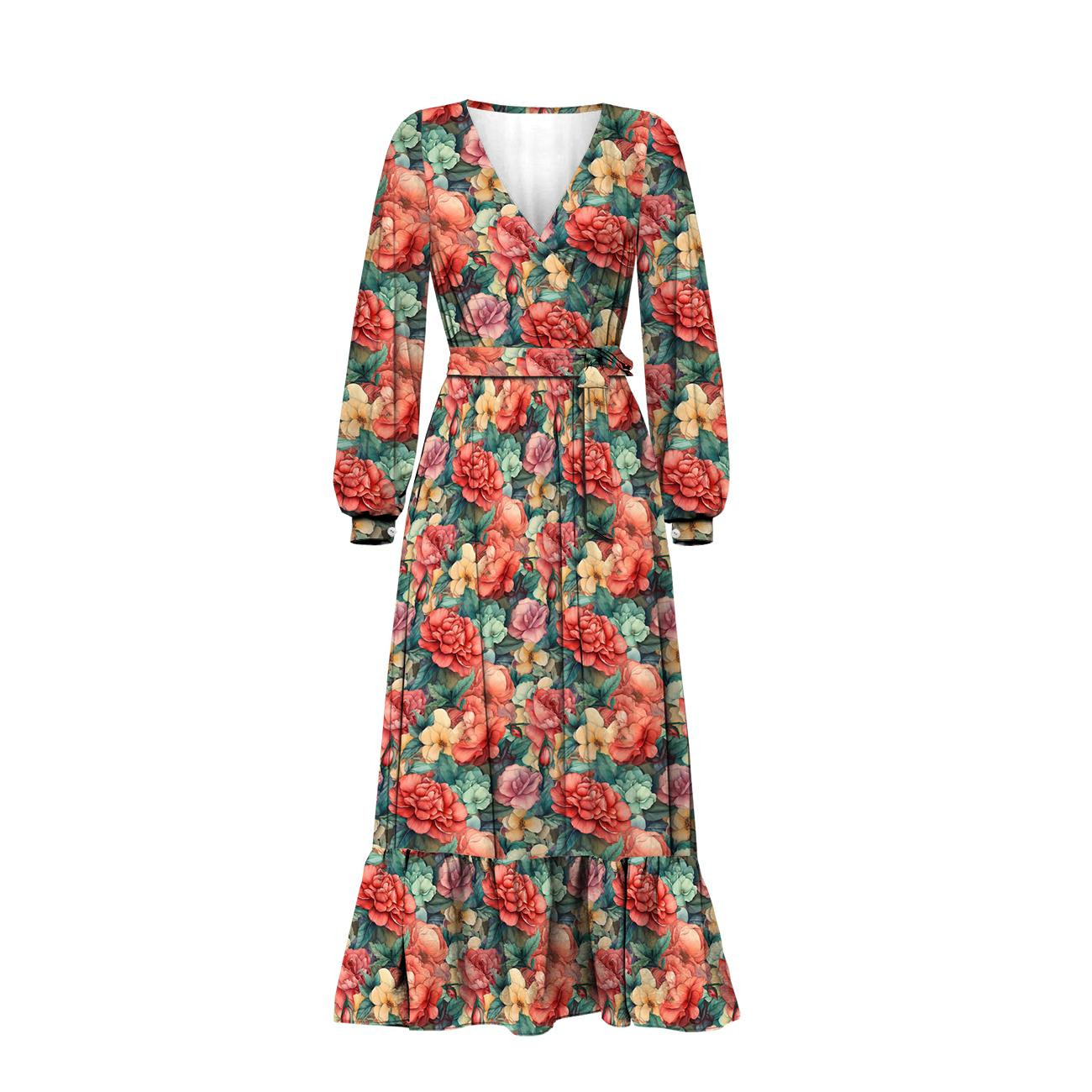 FLOWERS WZ.50 - dresówka pętelkowa