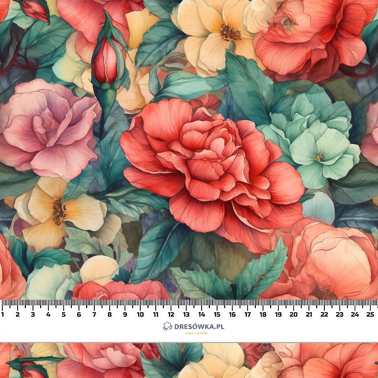 FLOWERS WZ.50 - dresówka pętelkowa