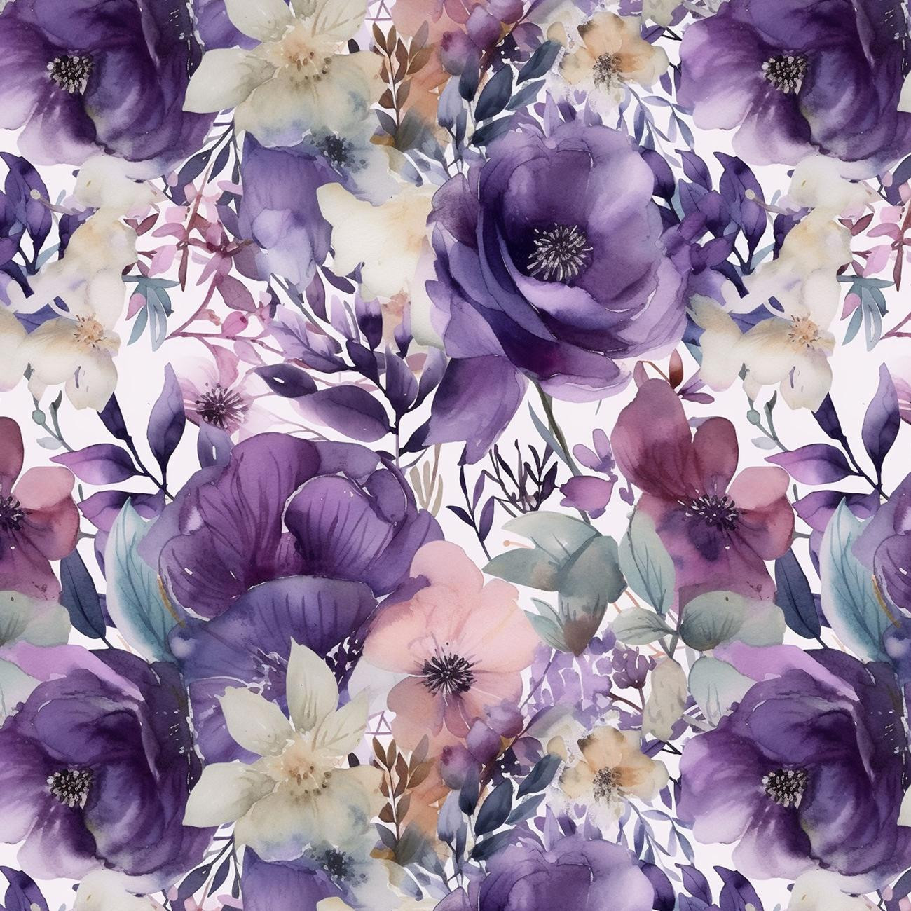 FLOWERS WZ.51 - dresówka pętelkowa