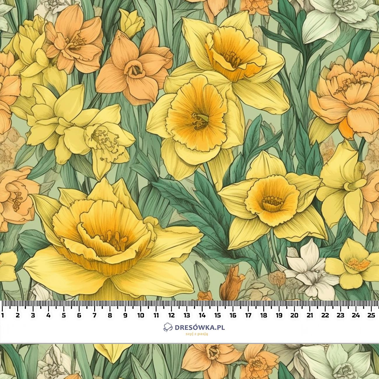 FLOWERS WZ.52 - dresówka pętelkowa