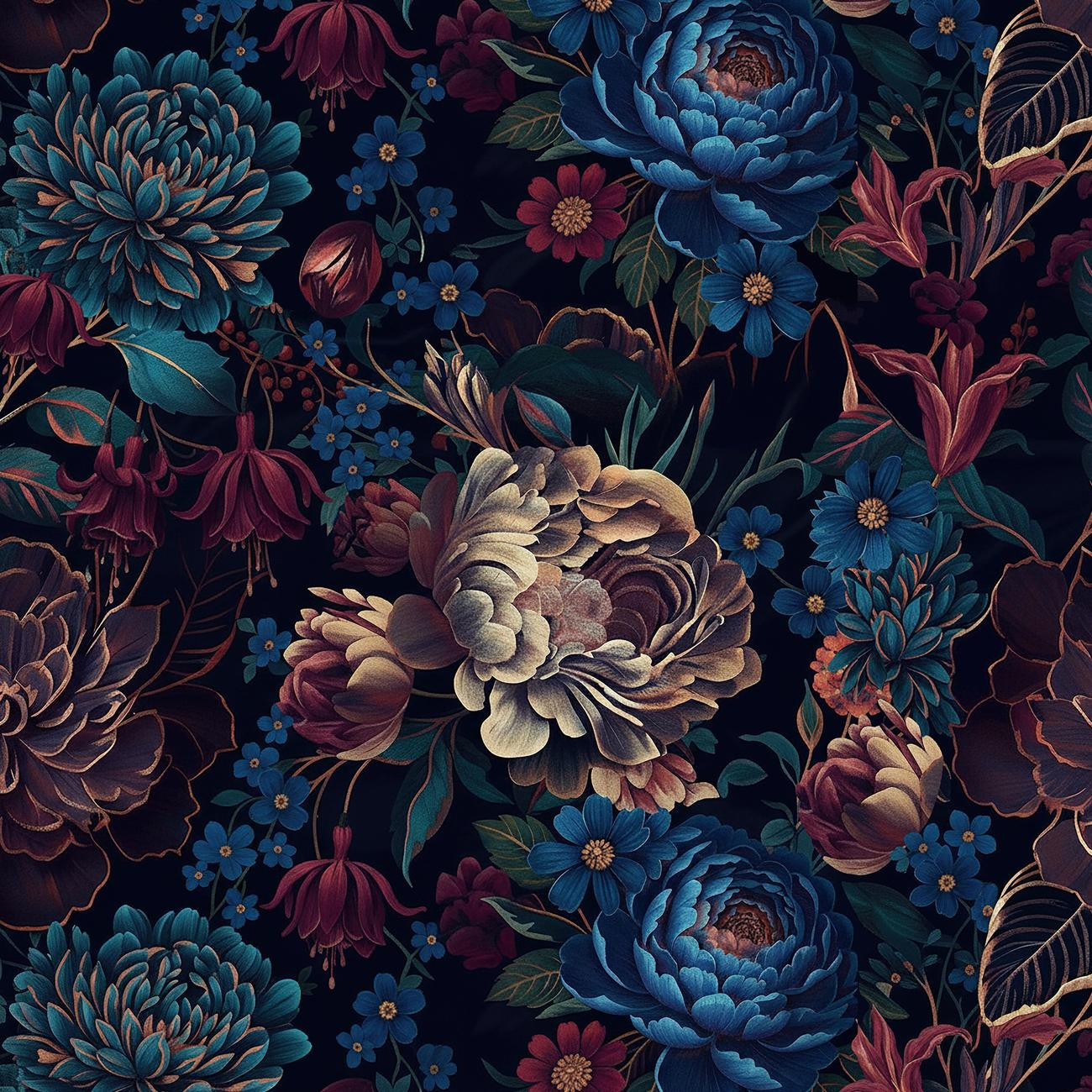 FLOWERS wz.63 - tkanina wodoodporna