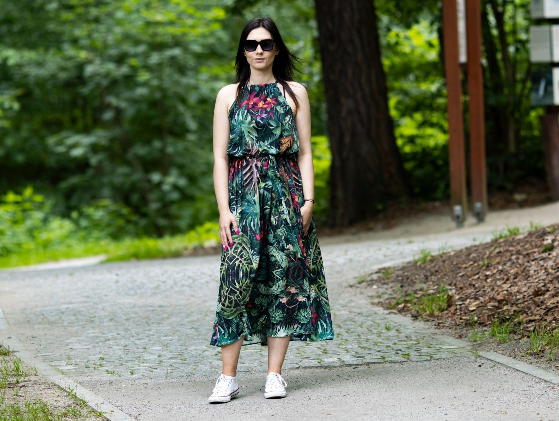 SUKIENKA "DALIA" MAXI - COLORFUL LEAVES wz. 2 - zestaw do uszycia 