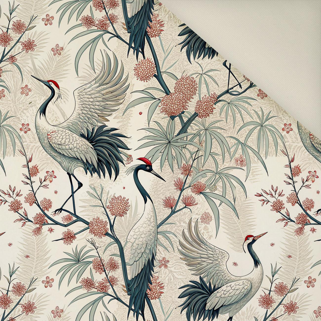Japanese Garden wz.1 (birds)- Welur tapicerski