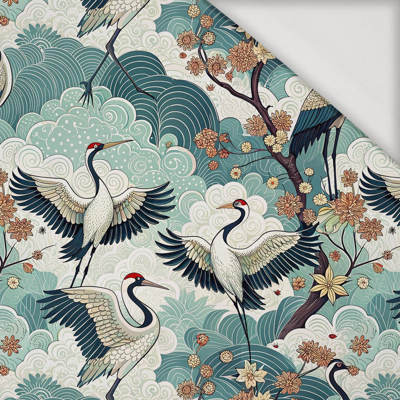 Japanese Garden wz.2  (birds) - Jersey wiskozowy