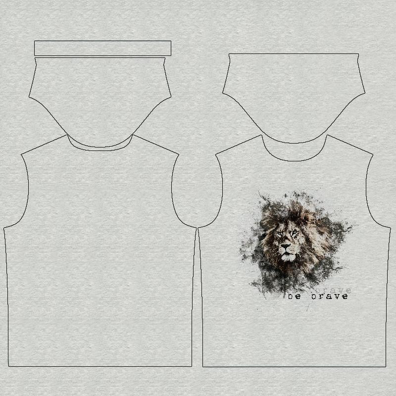 T-SHIRT MĘSKI - BE BRAVE (BE YOURSELF) / M-01 melanż jasnoszary - single jersey