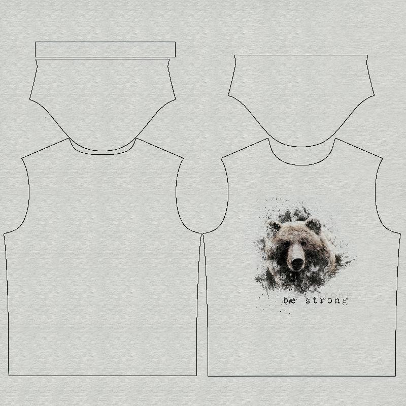 T-SHIRT MĘSKI - BE STRONG (BE YOURSELF) / M-01 melanż jasnoszary - single jersey