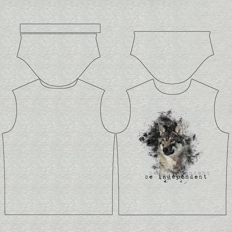 T-SHIRT MĘSKI - BE INDEPENDENT (BE YOURSELF) / M-01 melanż jasnoszary - single jersey
