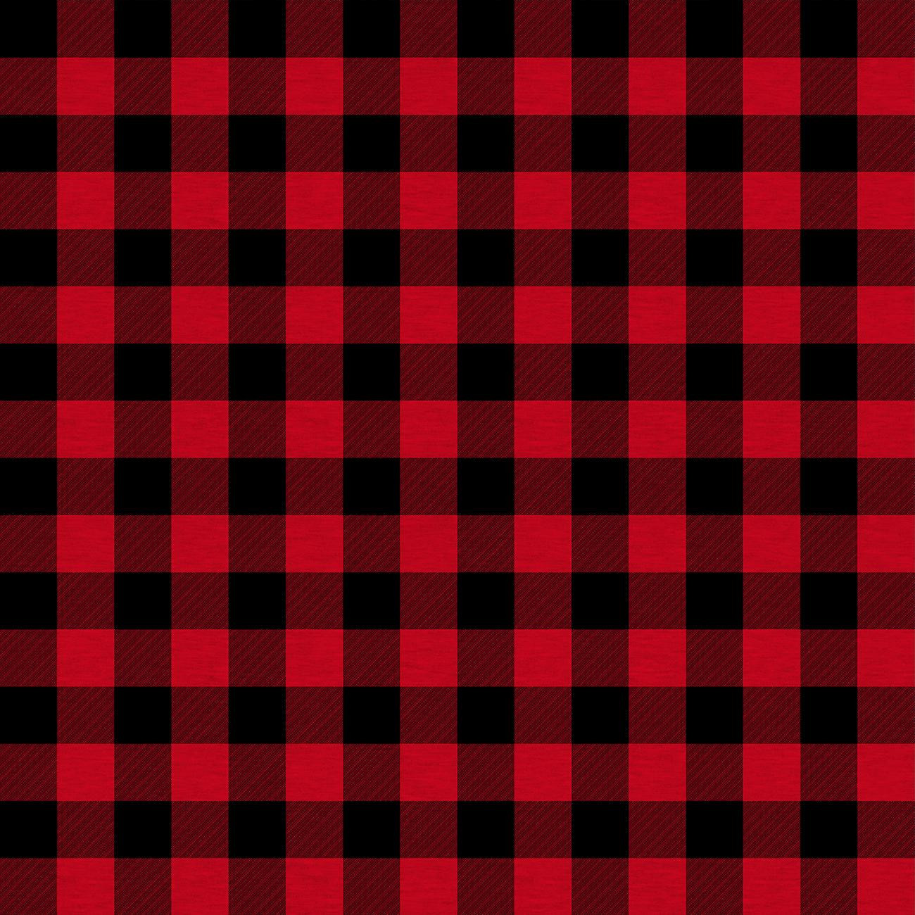 KRATA VICHY - MELANŻ CZERWONY- single jersey z elastanem ITY