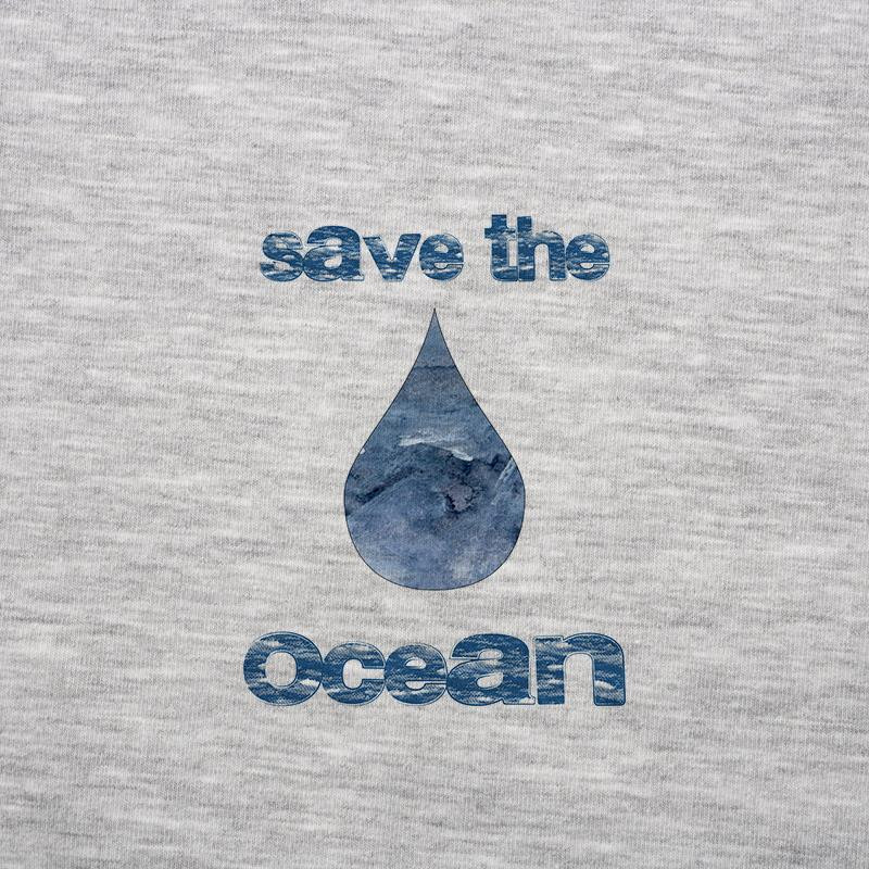 KROPLA (Save the ocean) / melanz jasnoszary M - panel single jersey TE210