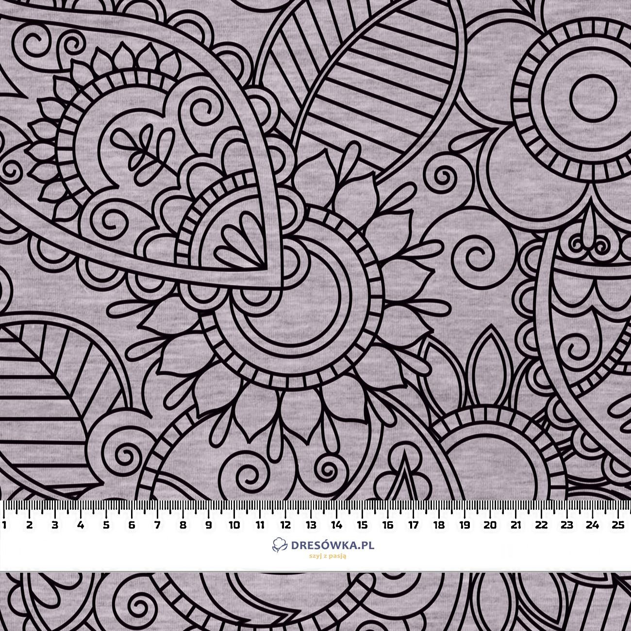 MEHNDI CZARNE / melanż jasnoszary - lycra 300g