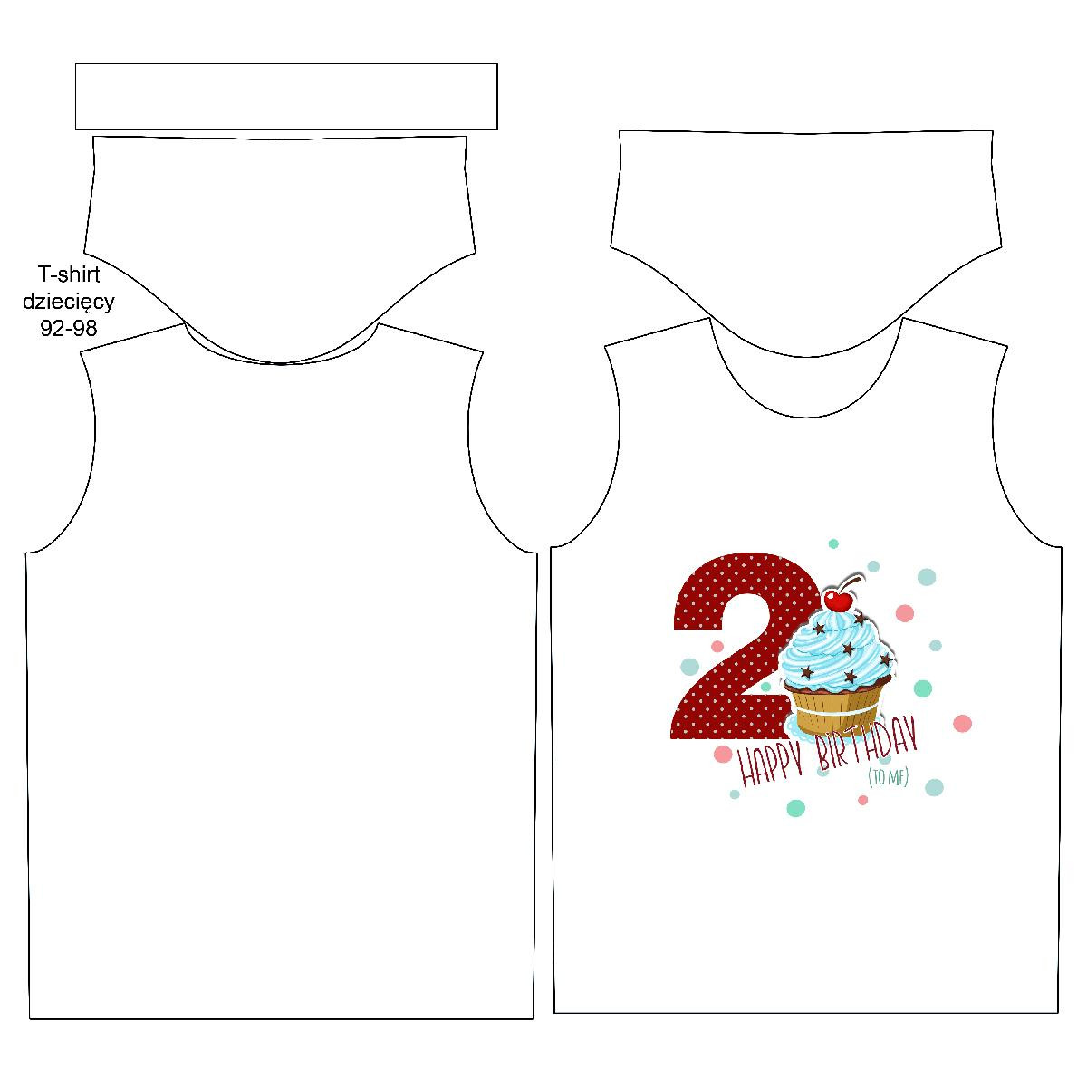T-SHIRT DZIECIĘCY - 2 URODZINY / MUFFINKA - single jersey