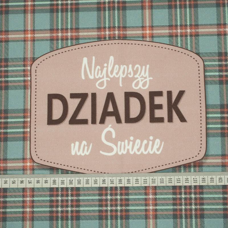 PANEL PODUSZKOWY - Najlepszy Dziadek na Świecie/ krata retro - HOME DECOR PREMIUM
