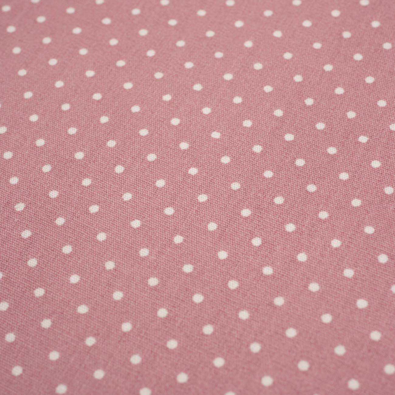 BIAŁE KROPKI / Flamingo Pink - tkanina bawełniana
