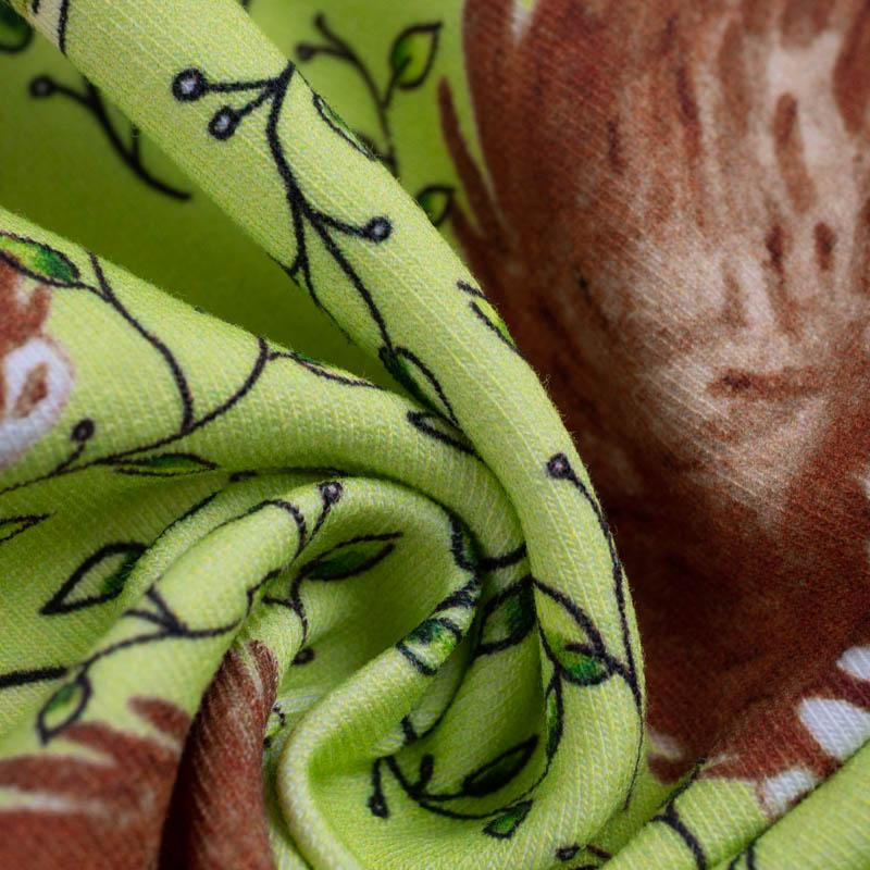 50cm ŚPIĄCE JEŻYKI (ŚPIĄCE ZWIERZĄTKA) / jasnozielony - organiczna dresówka pętelkowa