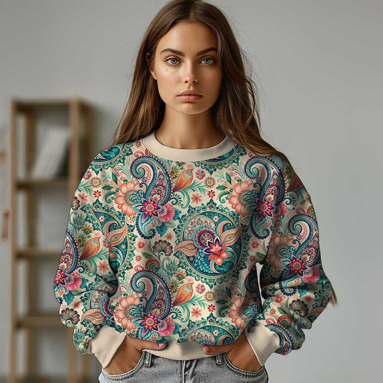 PAISLEY wz.19 - Jersey wiskozowy