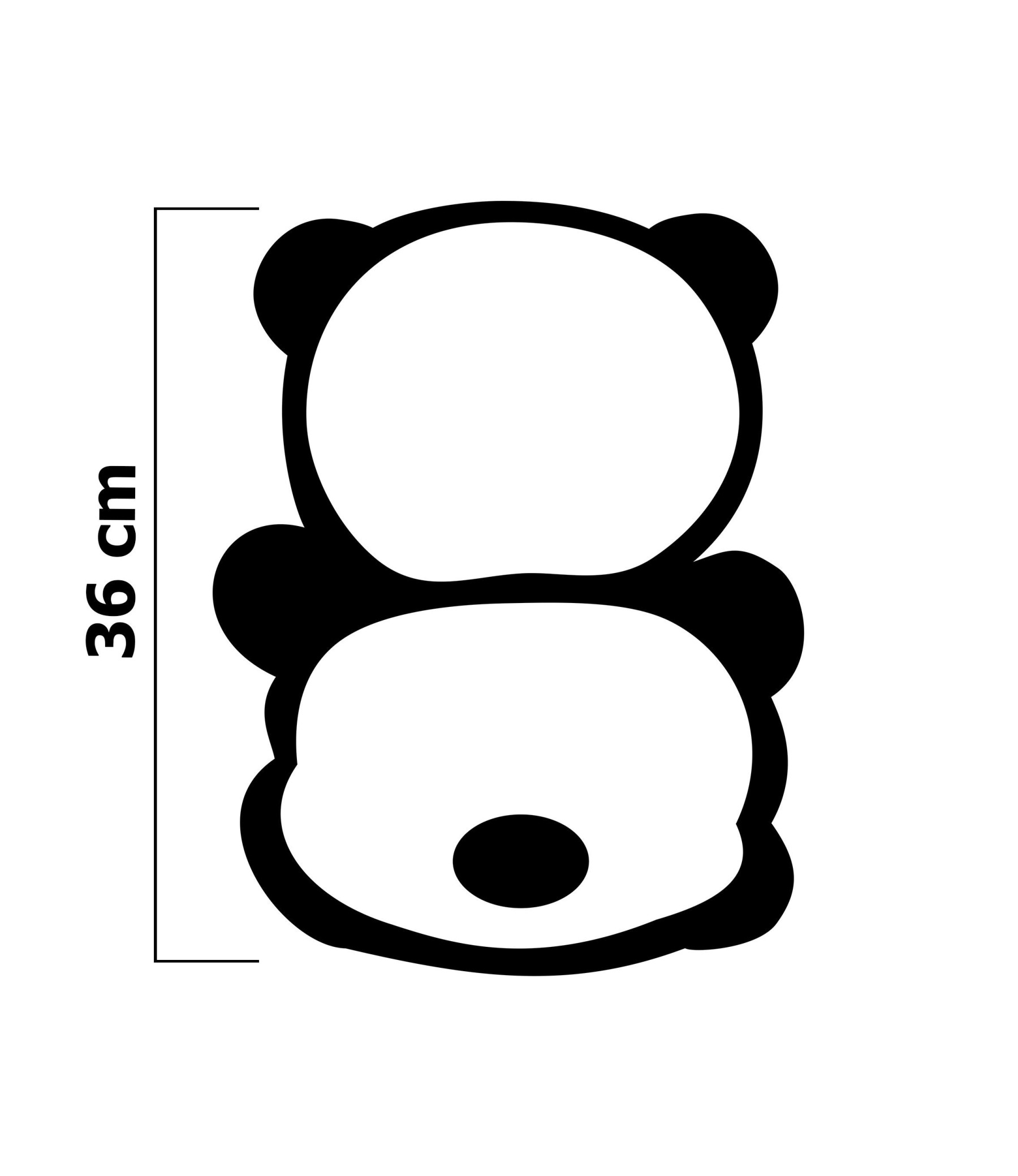 PANDA / MIĘTA ROZMIAR "M" 50x60 cm - biała (Tył) - PANEL SINGLE JERSEY