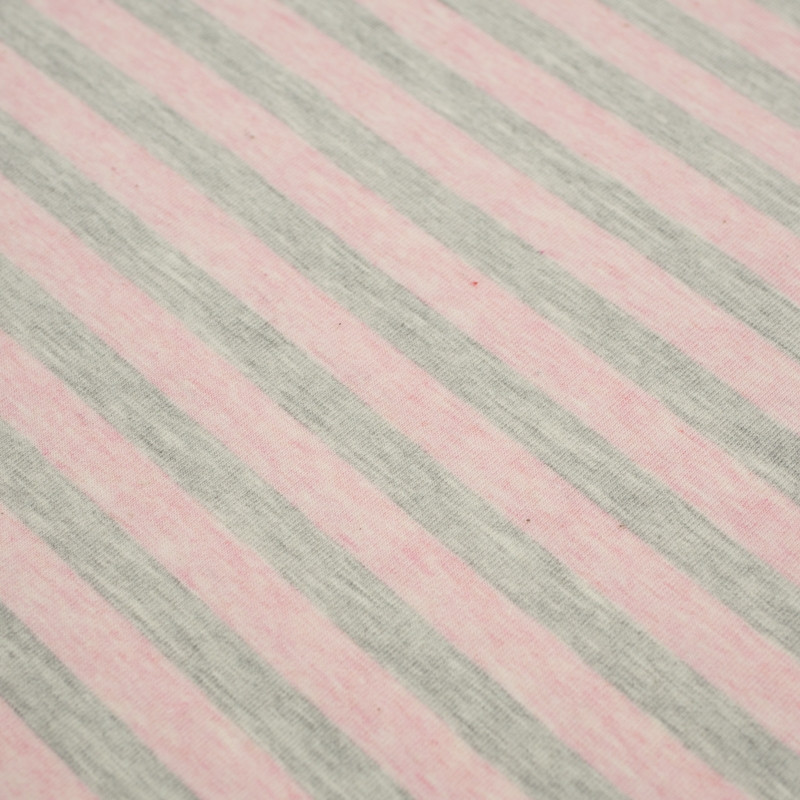 PASKI 1x1 / melanż różowy - melanż jasnoszary - dzianina t-shirt z elastanem TE210