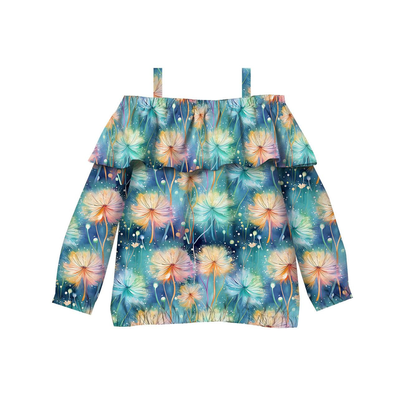 Bluzka hiszpanka (VIKI) - PASTEL FLOWERS WZ.10 - zestaw do uszycia
