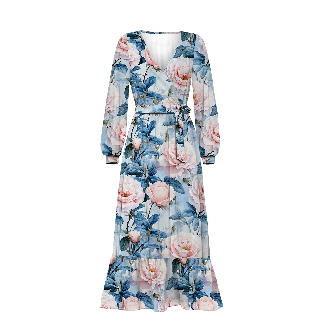 PASTEL FLOWERS WZ.14 - lekka dzianina drapana