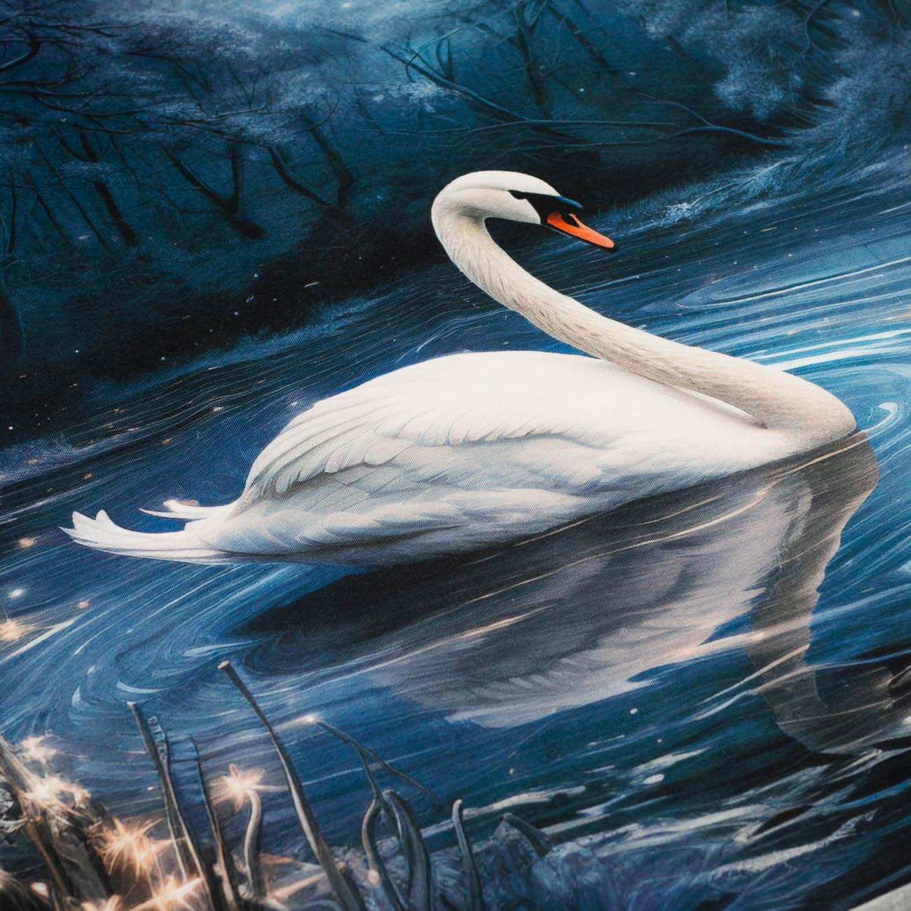 GOTHIC SWAN - PANEL (60cm x 50cm) SINGLE JERSEY