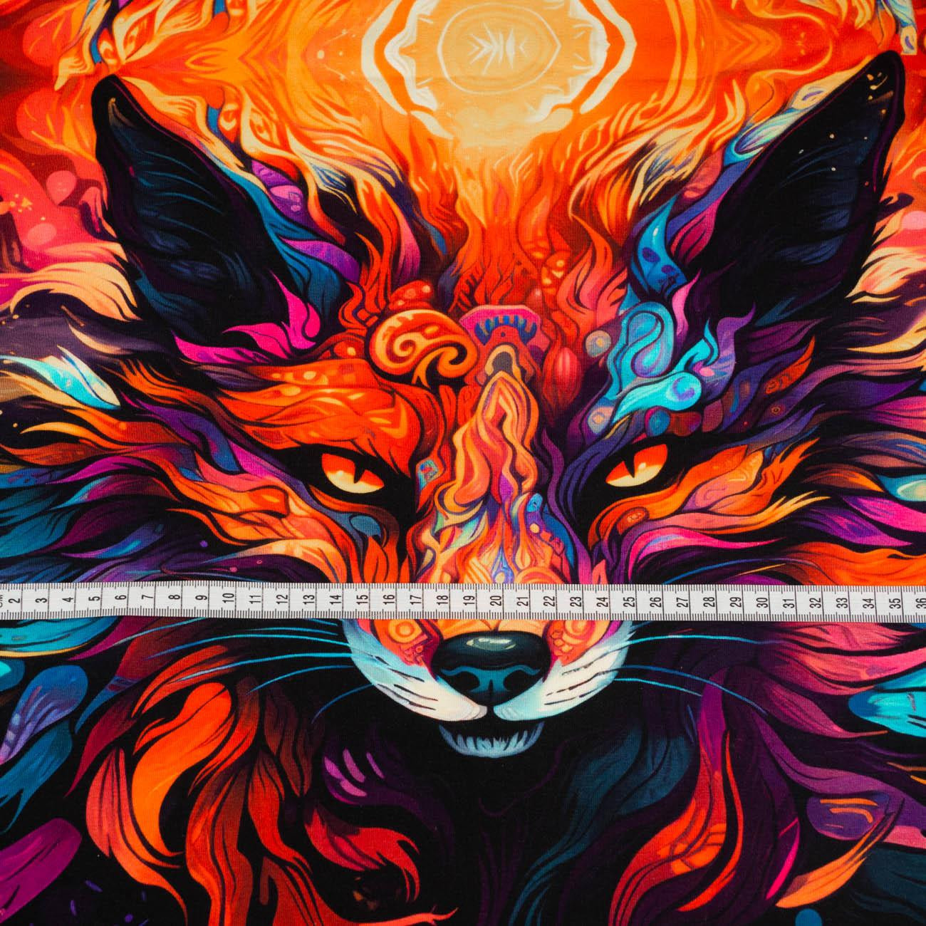 COLORFUL FOX - PANEL (60cm x 50cm) SINGLE JERSEY