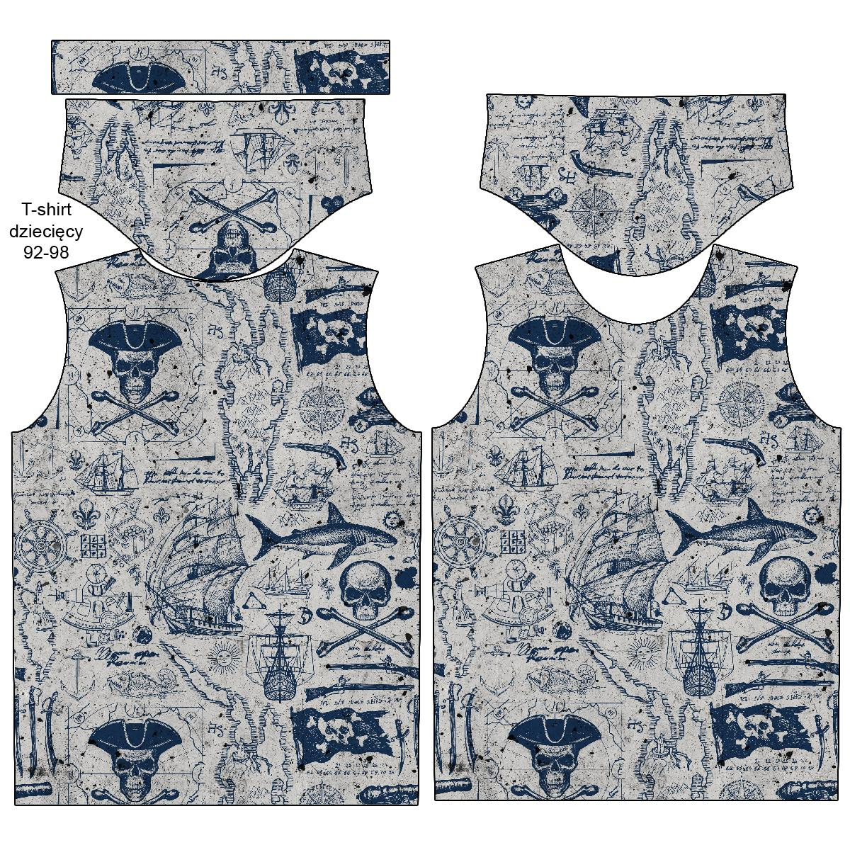 T-SHIRT DZIECIĘCY - PIRACKA PRZYGODA / beton - single jersey