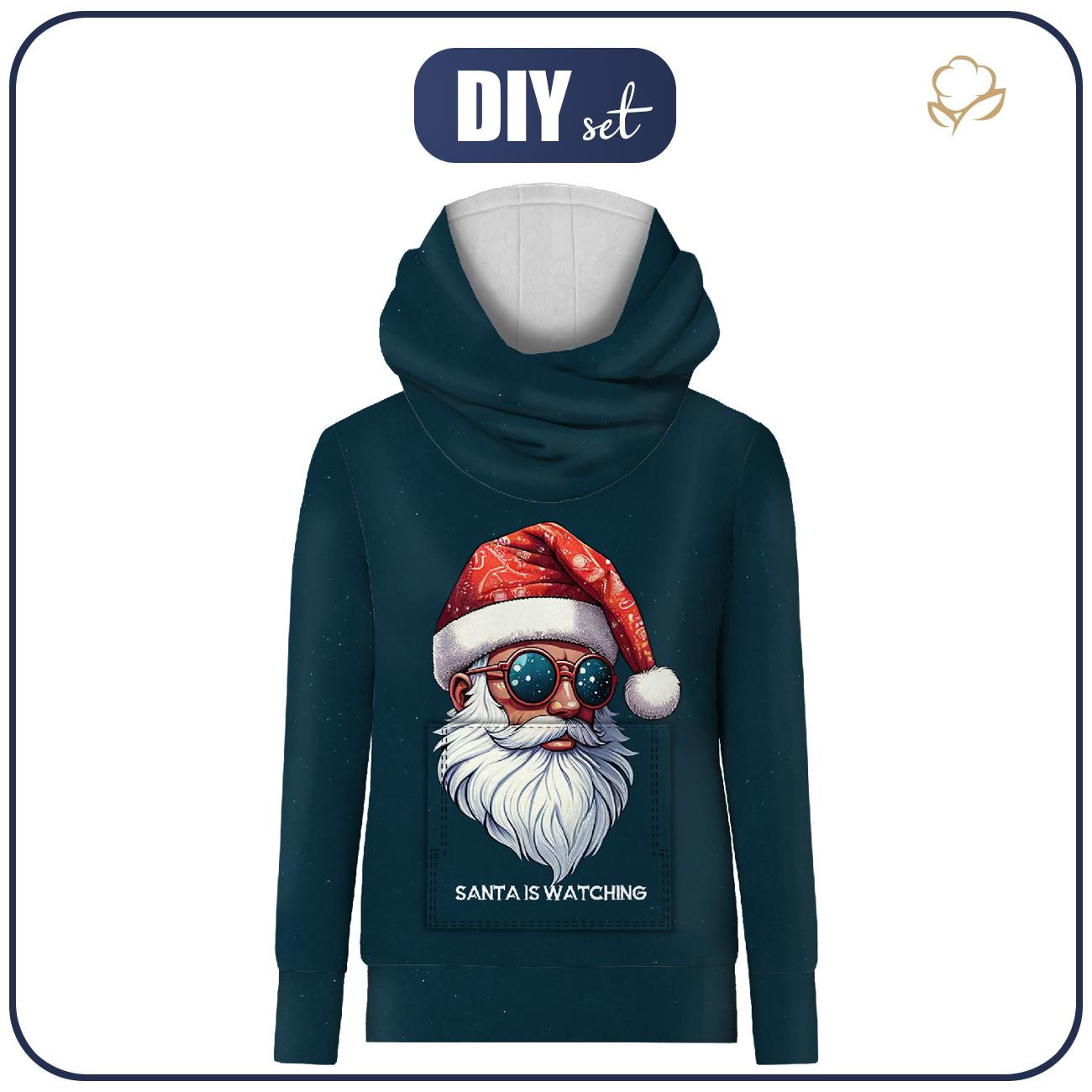 BLUZA HYDROFOBOWA UNISEX - SANTA IS WATCHING - zestaw do uszycia