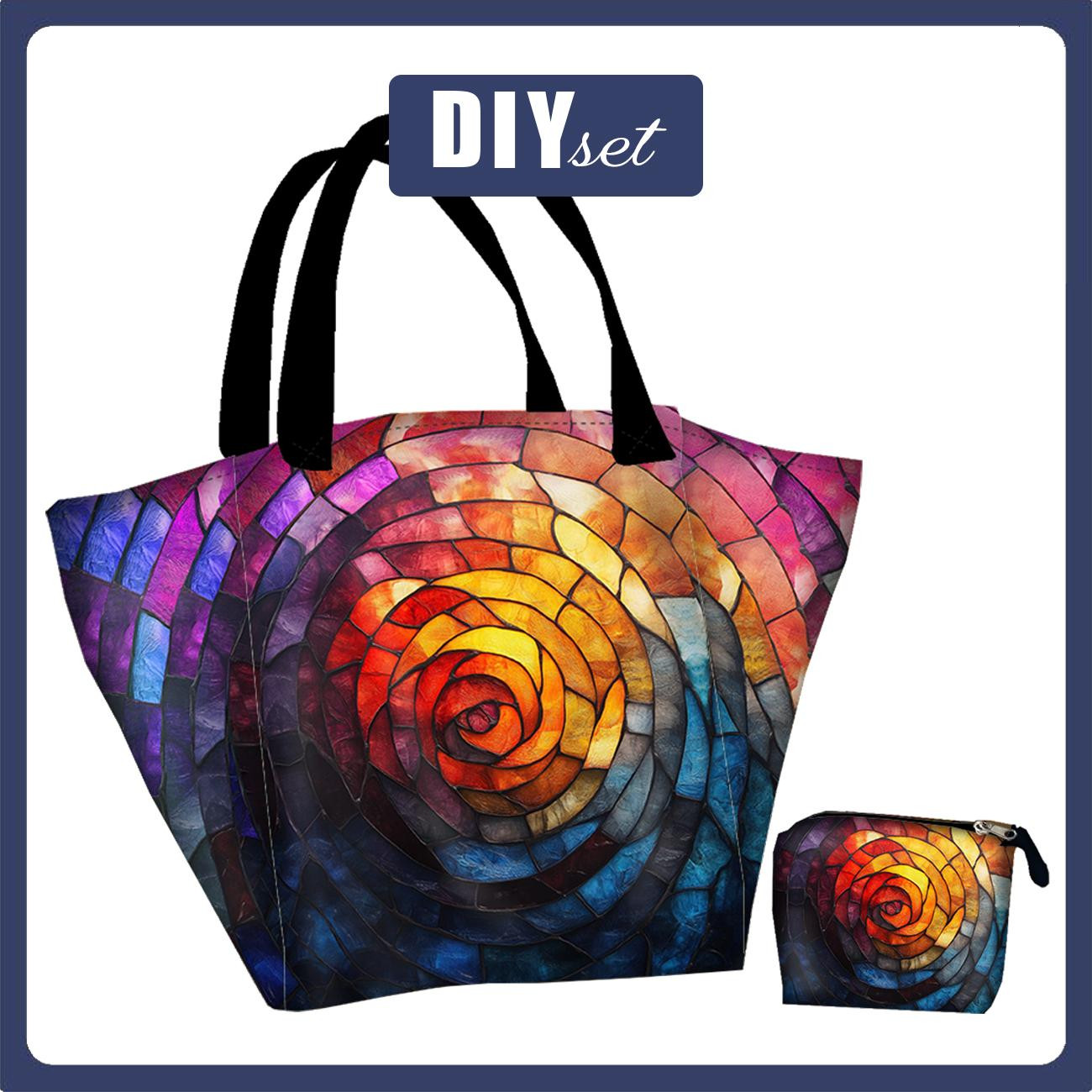 Torba XL z saszetką 2 w 1 - STAINED GLASS WZ.3  - zestaw do uszycia