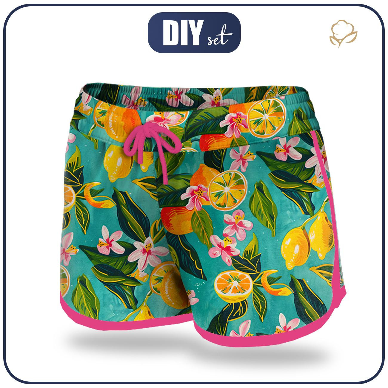 Damskie spodenki kąpielowe - TUTTI FRUTTI WZ.12 - zestaw do uszycia