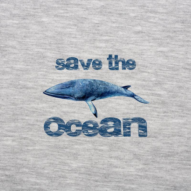 WIELORYB (Save the ocean) / melanz jasnoszary - panel single jersey TE210