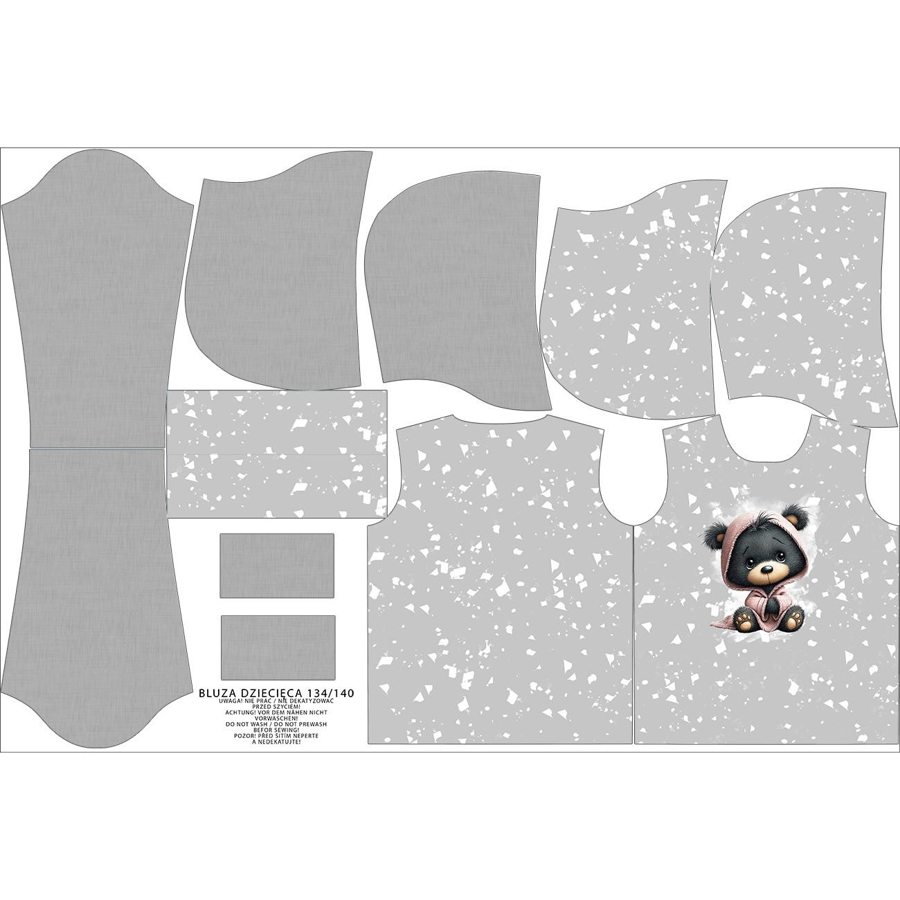 DZIECIĘCA BLUZA Z KAPTUREM (ALEX) - WINTER ANIMALS wz.12 - zestaw do uszycia