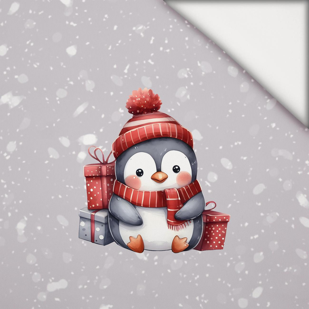 WINTER ANIMALS wz.17 - PANEL (60cm x 50cm) lekka dzianina drapana