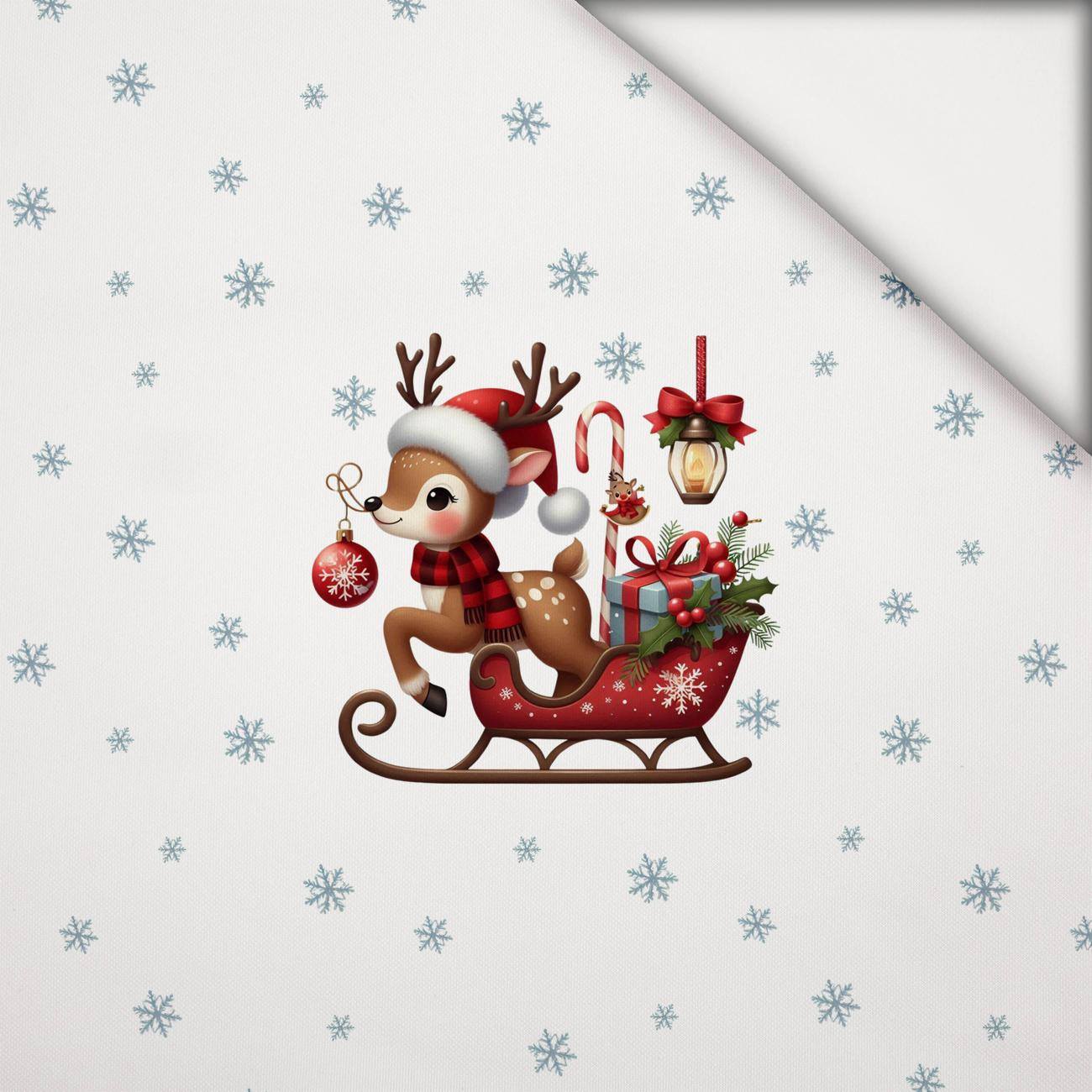 WINTER ANIMALS wz.18 - PANEL (60cm x 50cm) lekka dzianina drapana