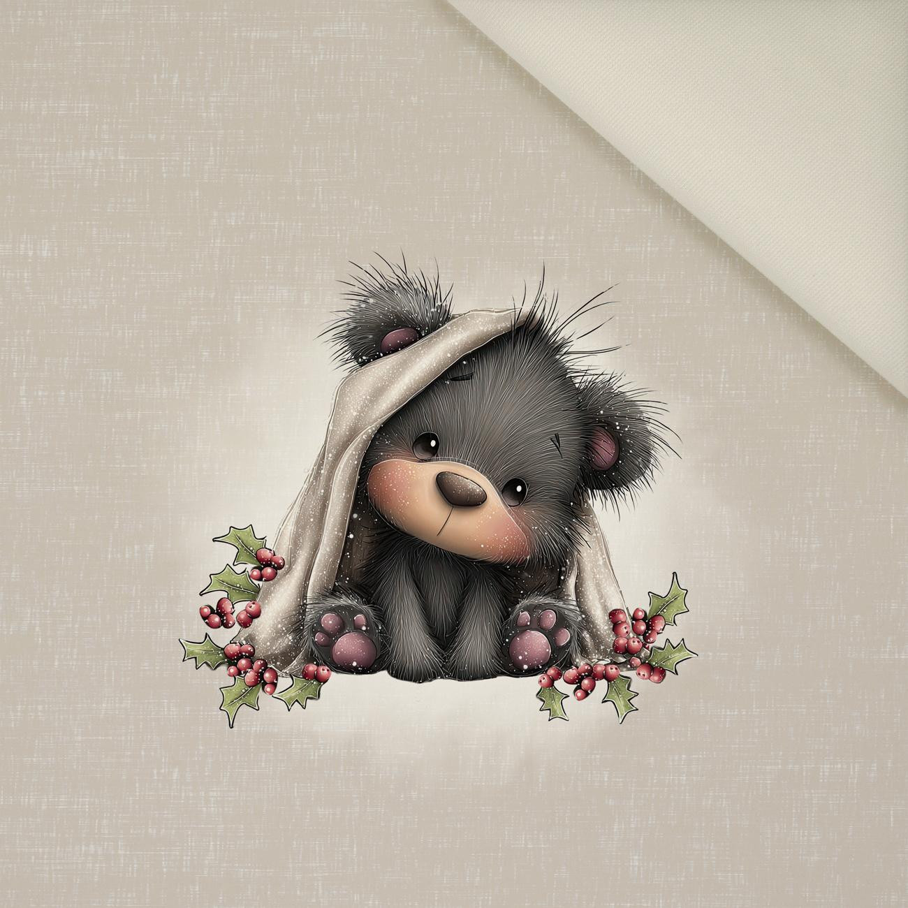 WINTER ANIMALS wz.8 - panel (60cm x 50cm) - Welur tapicerski