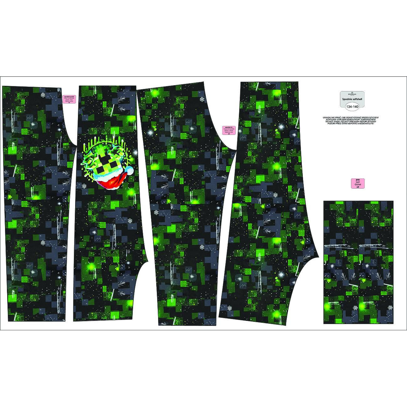 DZIECIĘCE SPODNIE Z SOFTSHELLU (YETI) - WINTER PIXEL WZ.2 - zestaw do uszycia