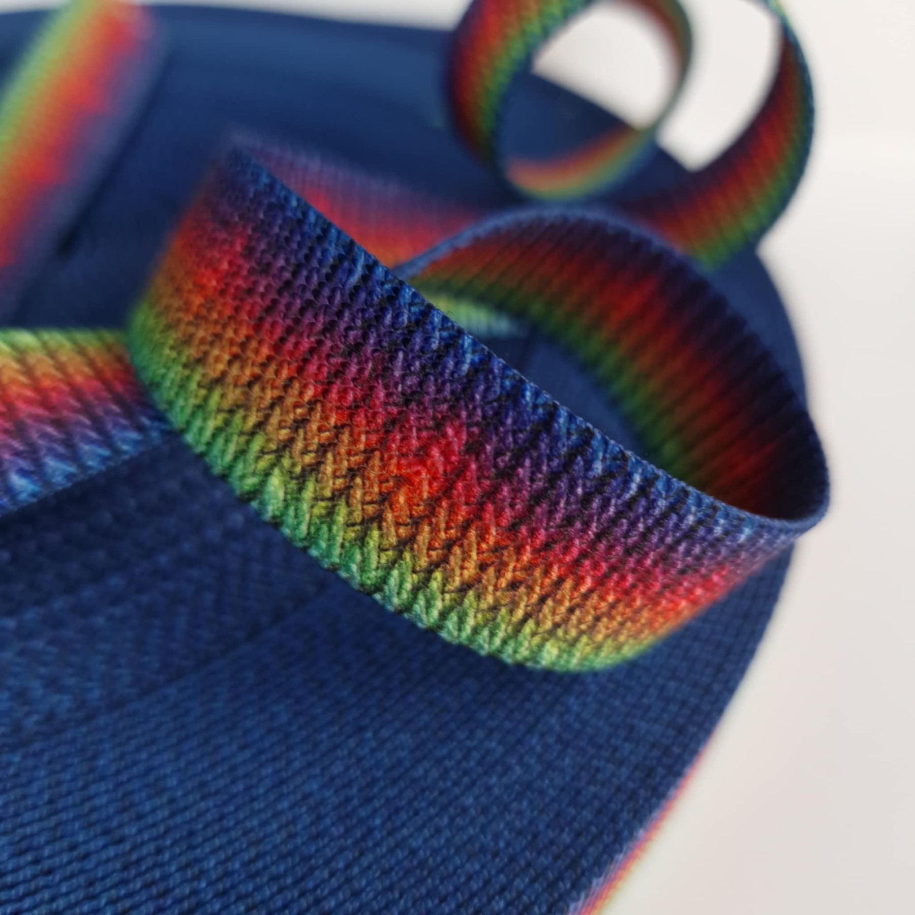 Taśma nośna parciana 25mm - Rainbow