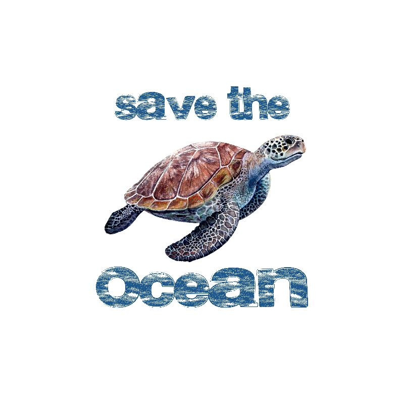 ŻÓŁW (Save the ocean) / biały - panel single jersey TE210