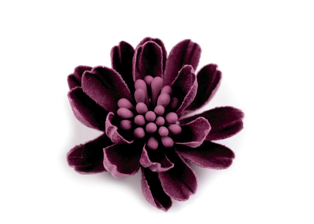 Aplikacja - bawełniany kwiatek 3D - amarantowy