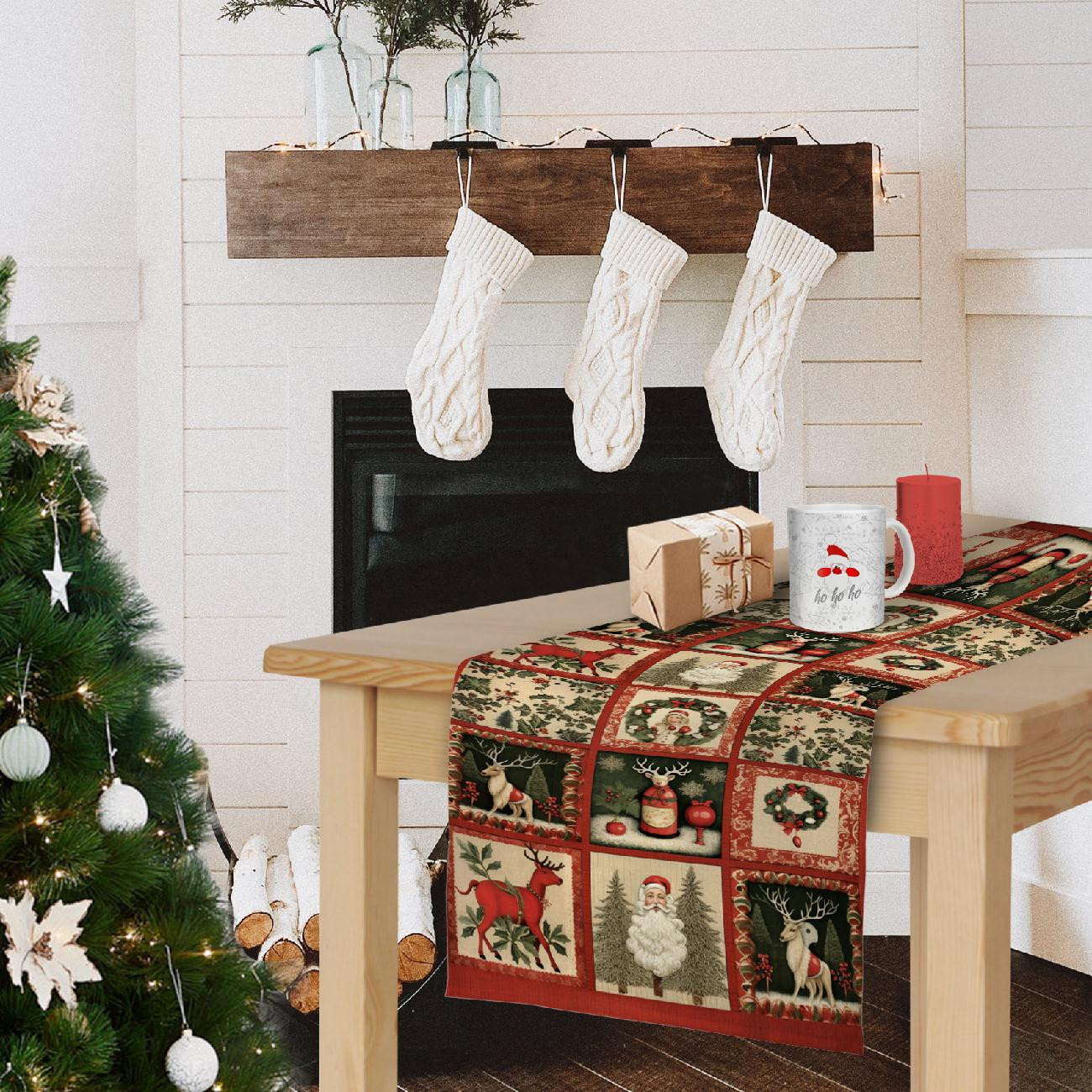 PANEL BIEŻNIKOWY - Retro Christmas - zestaw do uszycia