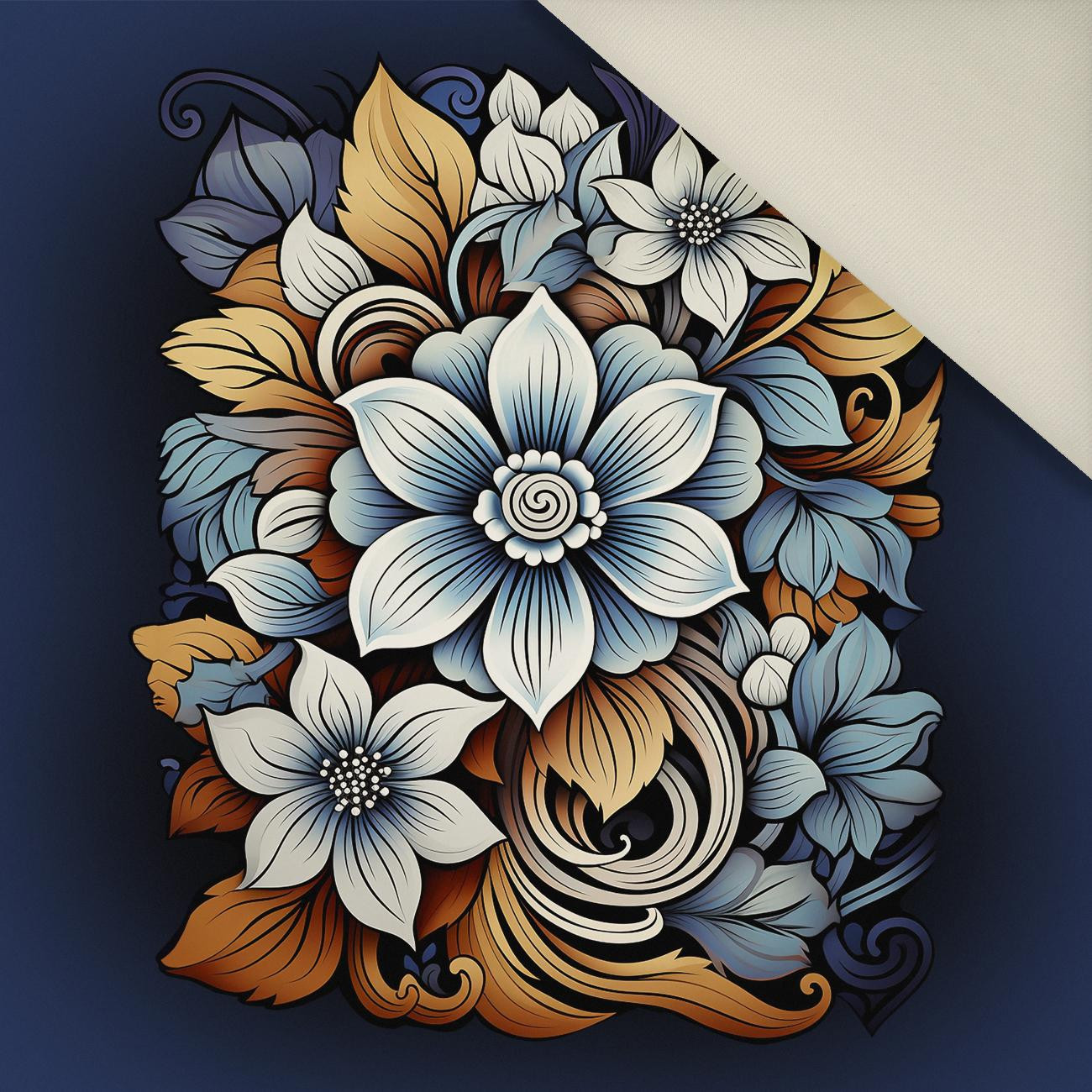 BOUQUET OF FLOWERS WZ.2 - panel (60cm x 50cm) - Welur tapicerski