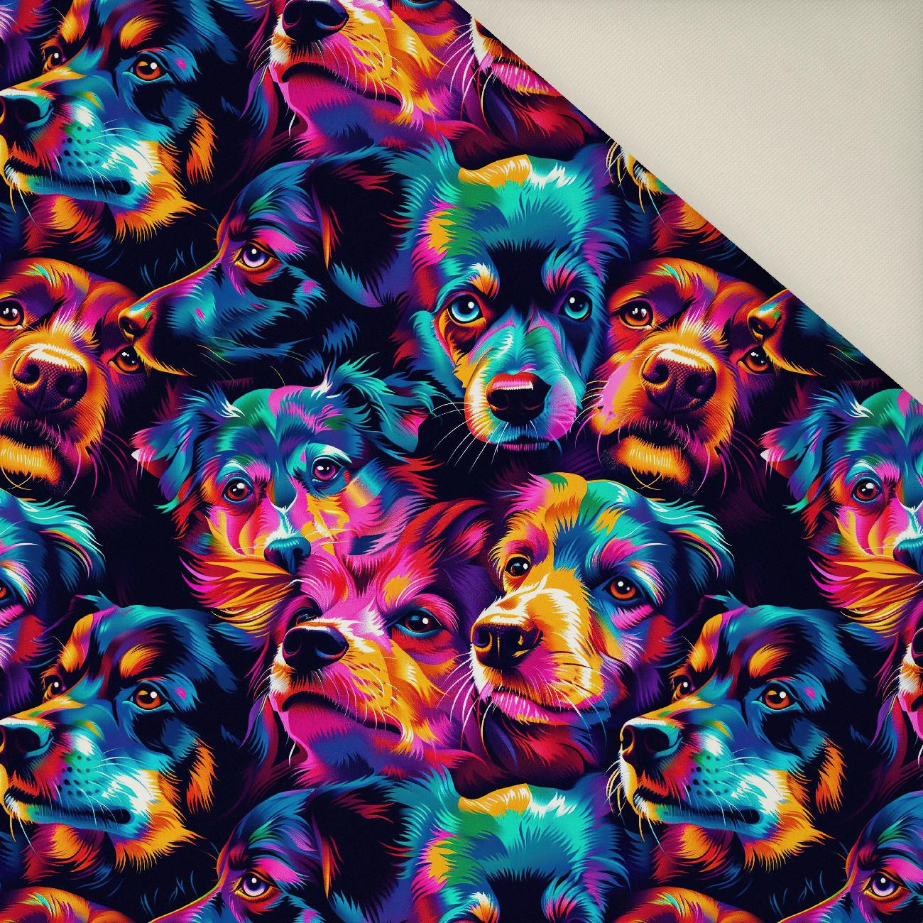 COLORFUL DOGS  mini- Welur tapicerski