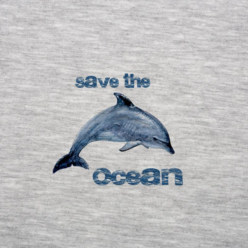 DELFIN (Save the ocean) / melanz jasnoszary - panel single jersey TE210
