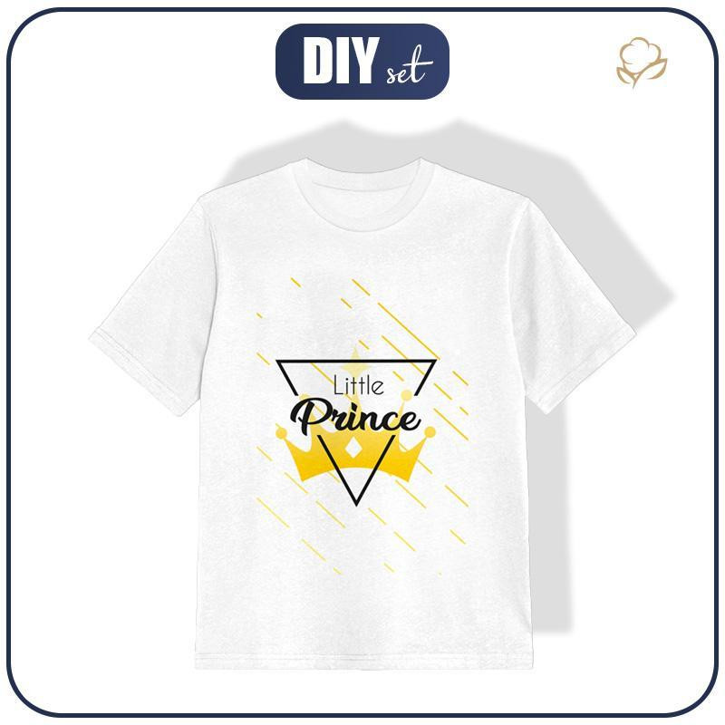 T-SHIRT DZIECIĘCY (104/110) - LITTLE PRINCE / biały - single jersey